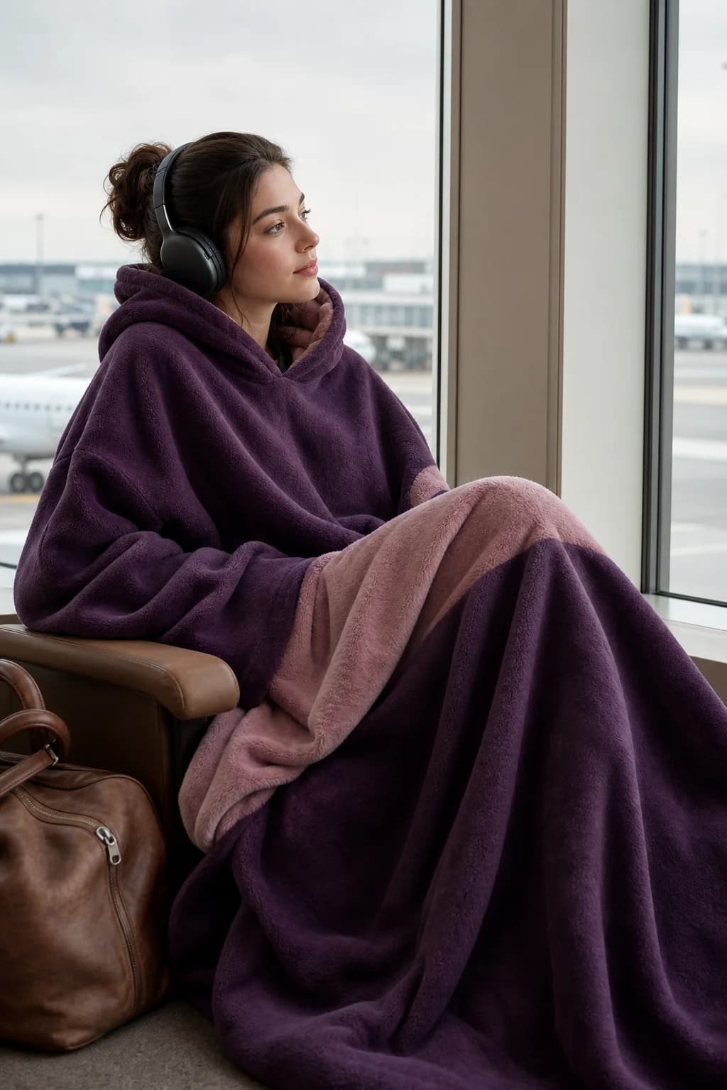 Havalimanında, dizlerinde Cocoon